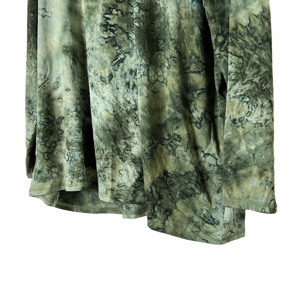 A566546 LOGO Lounge by Lori Goldstein Tie Dye Drop Shoulder Top Seaweed L - Picture 3 of 6